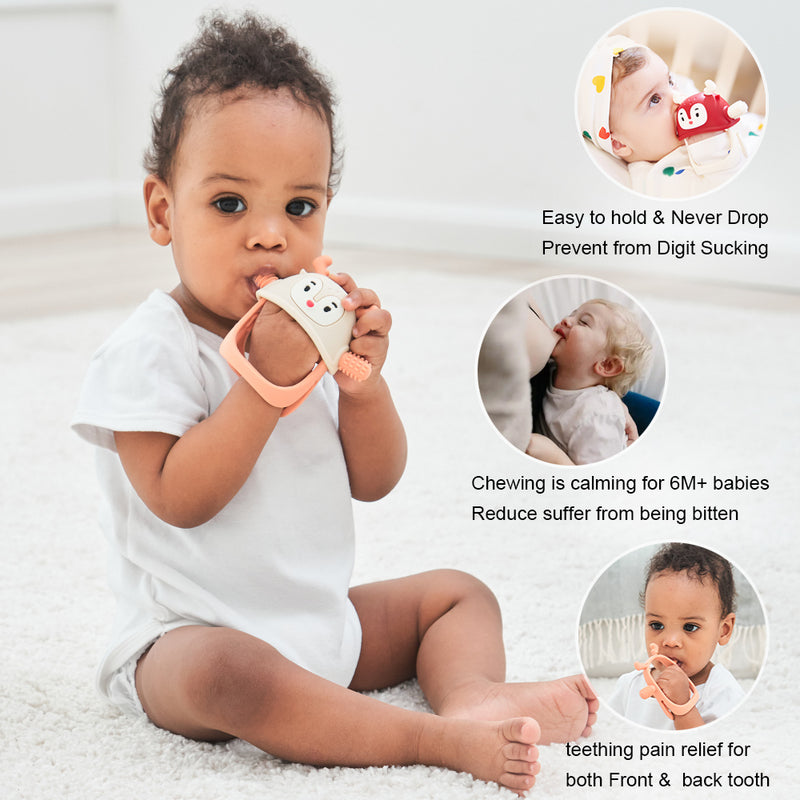 SMILY MIA & DOMMY REINDEER SILICONE TEETHER (moq 6)