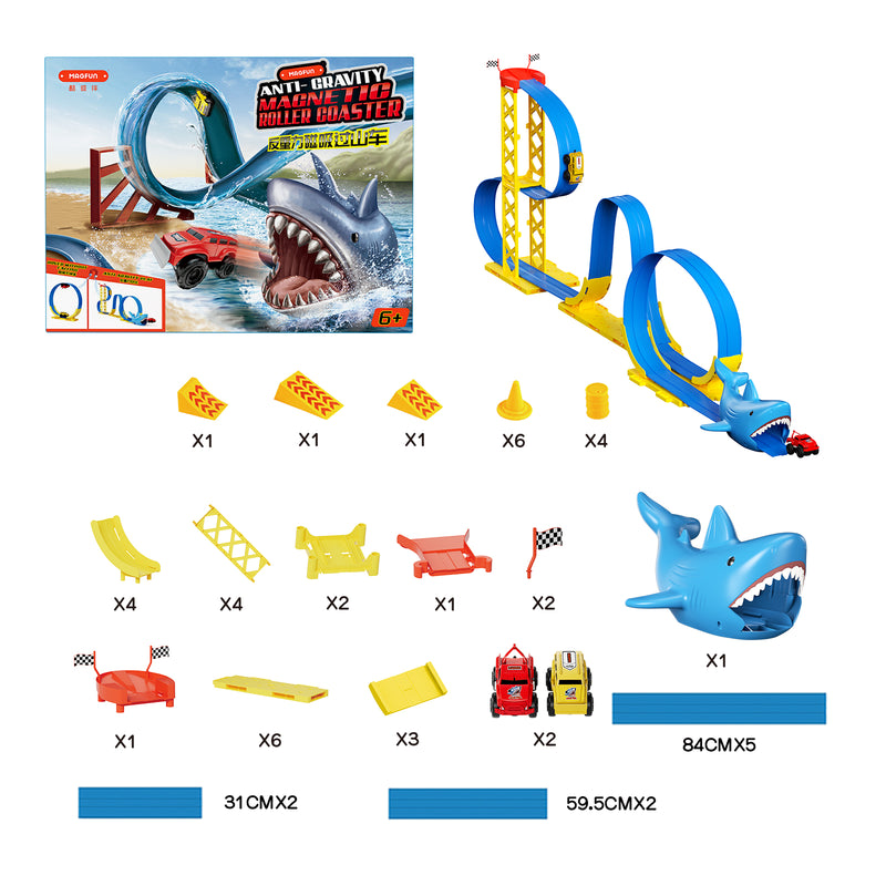 MAGFUN MAGNETIC SHARK ROLLER COASTER TOY SET