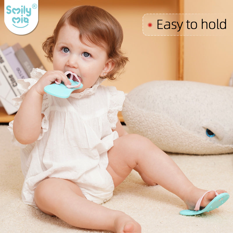 SMILY MIA & DOMMY FLIP FLOP TEETHER TOY (moq 6)