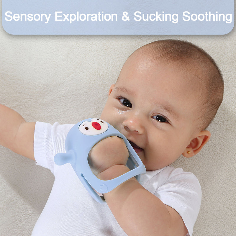 SMILY MIA & DOMMY PENGUIN SILICONE SOOTHING TEETHER (moq 6)