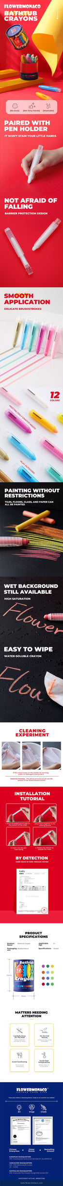 FLOWER MONACO BATHTUB CRAYONS (moq 5)