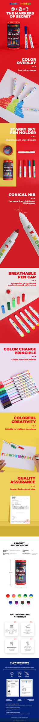 FLOWER MONACO MIX&CREATE COLOR CHANGE MARKERS (moq 6)