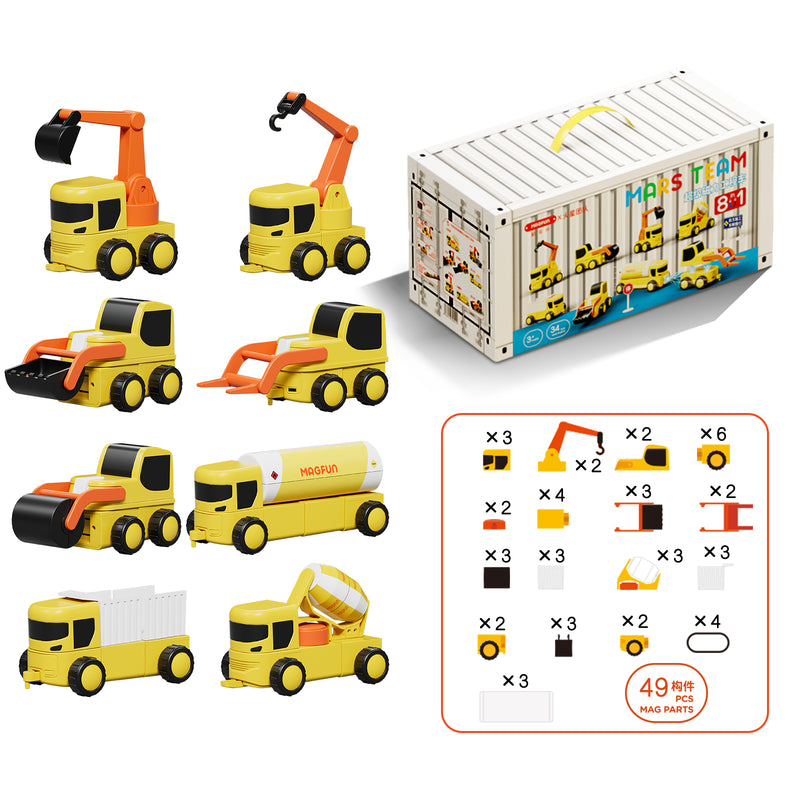 MAGFUN MAGNETIC 8-IN-1 TOY CAR SET