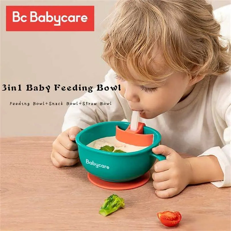 BC BABYCARE 3-IN-1 NON-SLIP BASE PORTABLE SNACK BOWL