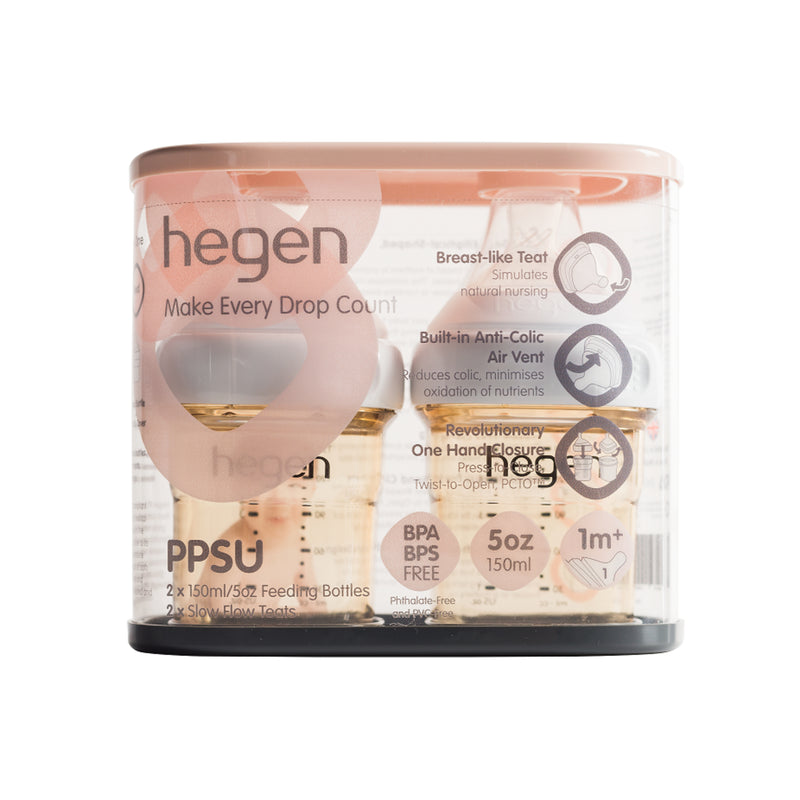 HEGEN PCTO 150ML/5OZ FEEDING BOTTLE PPSU PACK OF 2 (moq6)