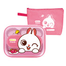 BOÎTE À LUNCH EN INOXYDABLE EDISON FRIENDS AVEC POCHETTE (moq 6)