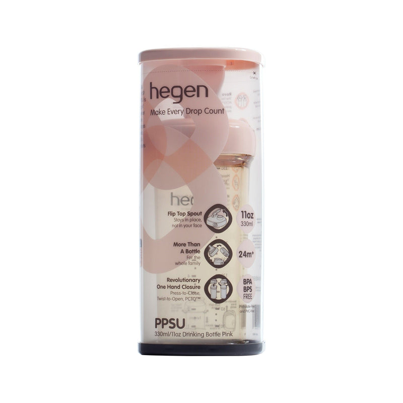 HEGEN PCTO 330ML/11OZ DRINKING BOTTLE PPSU PINK (moq6)