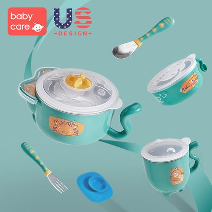 BC BABYCARE STAINLESS STEEL FEEDING SET 5PCS