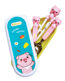 EDISON CHOPSTICKS EASY HARD CASE SET WITH FORK (RIGHT-HANDED) (moq 5)