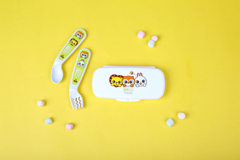 EDISON FRIENDS SELF SPOON & FORK CASE SET (moq 12)